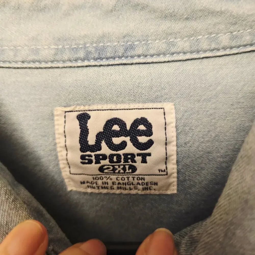 Lee Sport denim button down 1997 AFC Champions Supper Bowl XXXII broncos